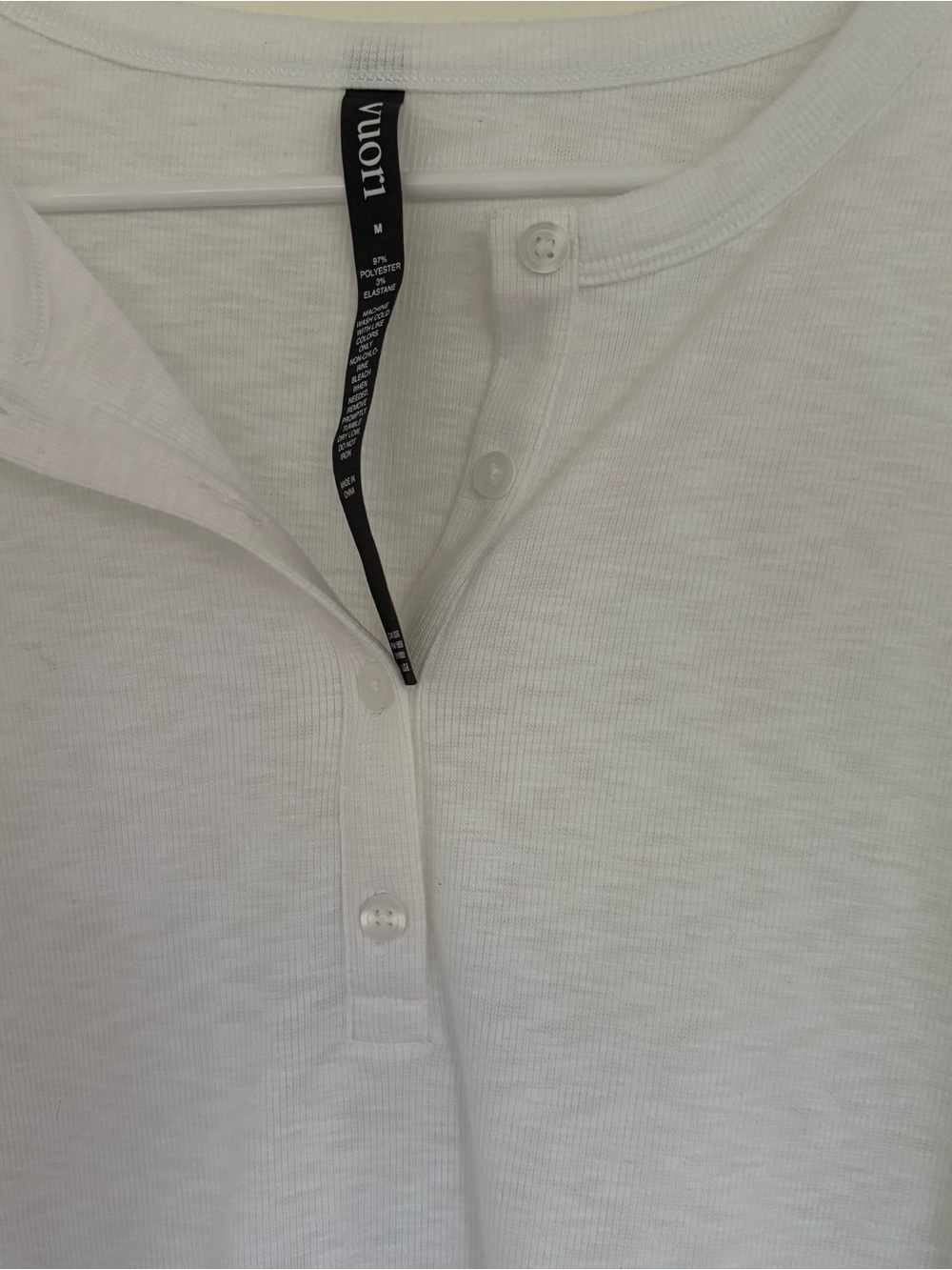 Vuori White Short Sleeve Henley Tee